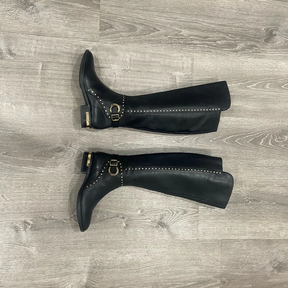 Knee-High Leather Boots Vince Camuto size 6 1/2 black - Picture 6 of 14